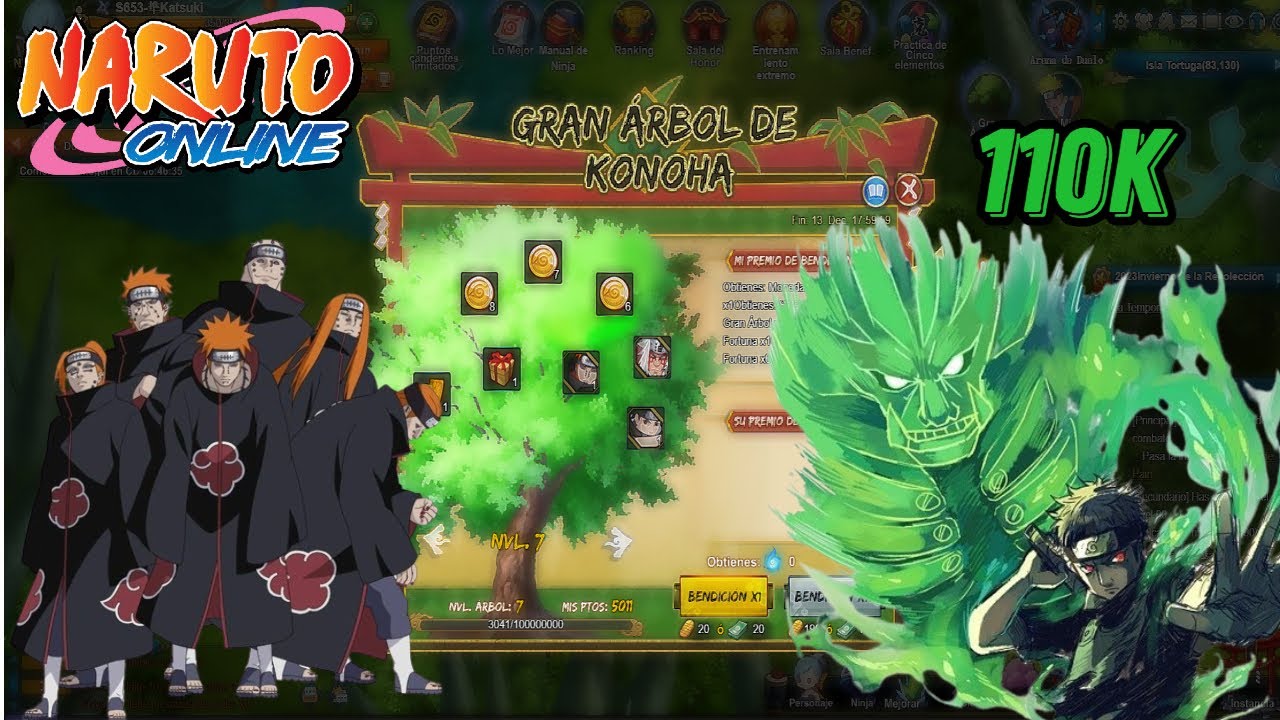 Gastando 110k de cupones en gran árbol de konoha- Naruto online