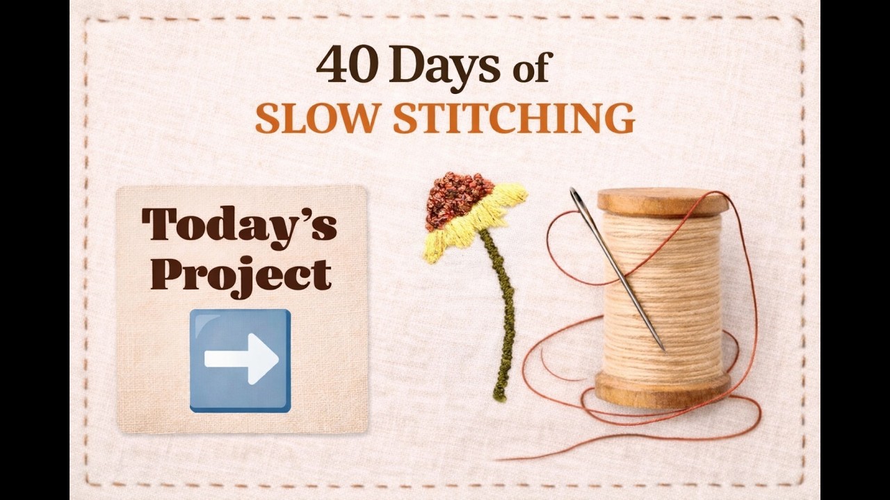 Day 10 — Halfway to Habit 🌿🧵 | 40 Days of Slow Stitching