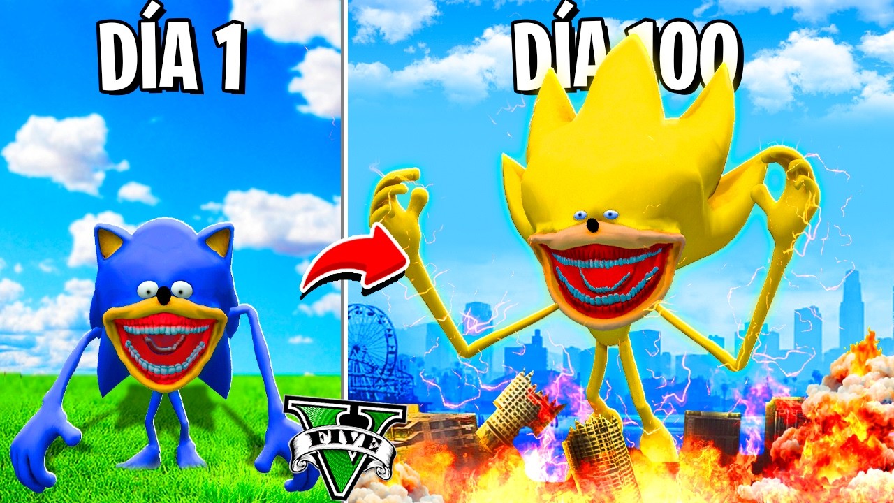 SOBREVIVÍ 100 DÍAS como SHIN SONIC en GTA 5 !! (Sonic Movie mod)
