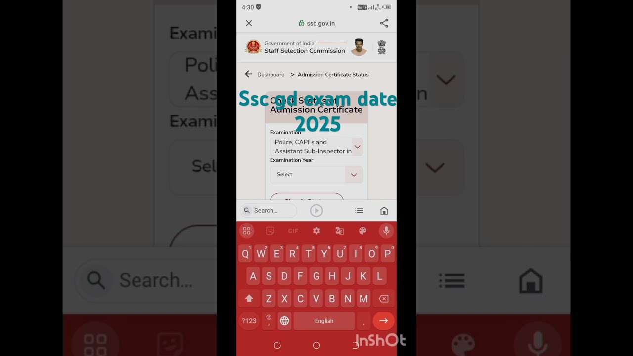 #shorts #sscgd exam date update  kaise check kre #viralvideo