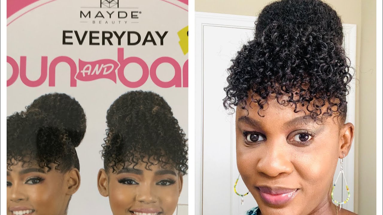 Easy Curly Bang and Bun| Mayde Everyday Bun and Bang| Water Curl Bang| Hair Tutorial| DIY Hairstyle