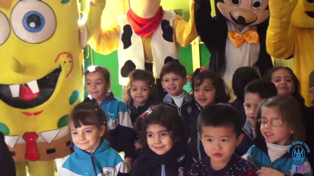 Colegio la Inmaculada 22-12-2016 visita de Bob Esponja y sus amigos