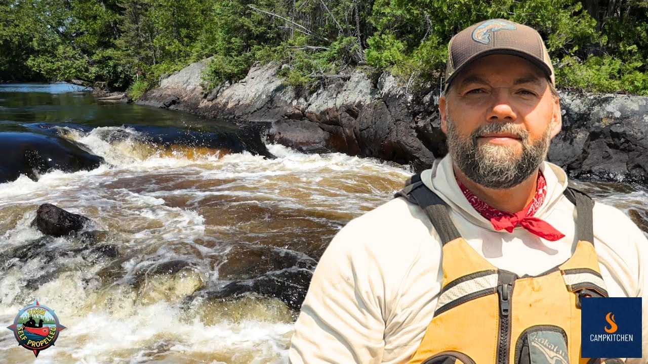 Wild Northern River Canoe Camping With CampKitchen. Campfire Cooking And Whitewater Paddling