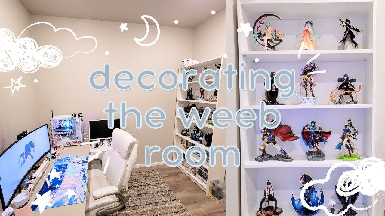 decorating the weeb room ft. old room tour | gojo shrine, fire emblem, unboxing figures and orders