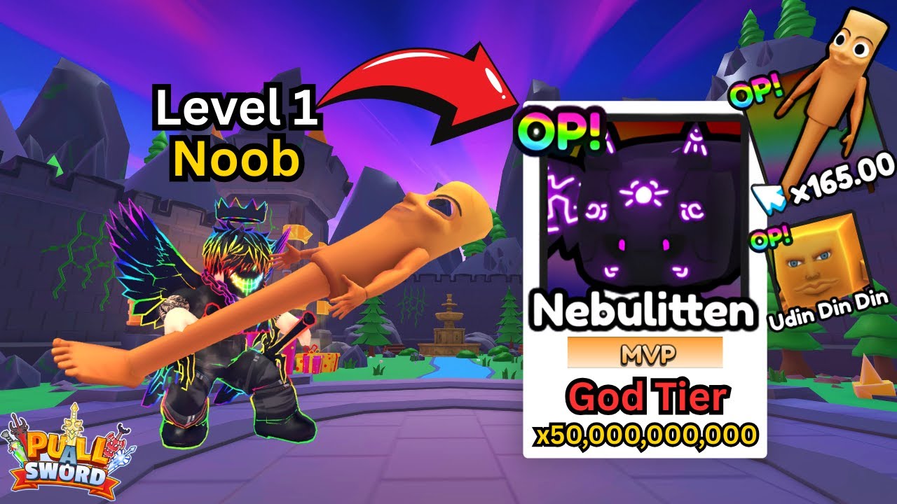Starting Over as NOOB with ALL OP items in Pull a Sword! (Roblox)