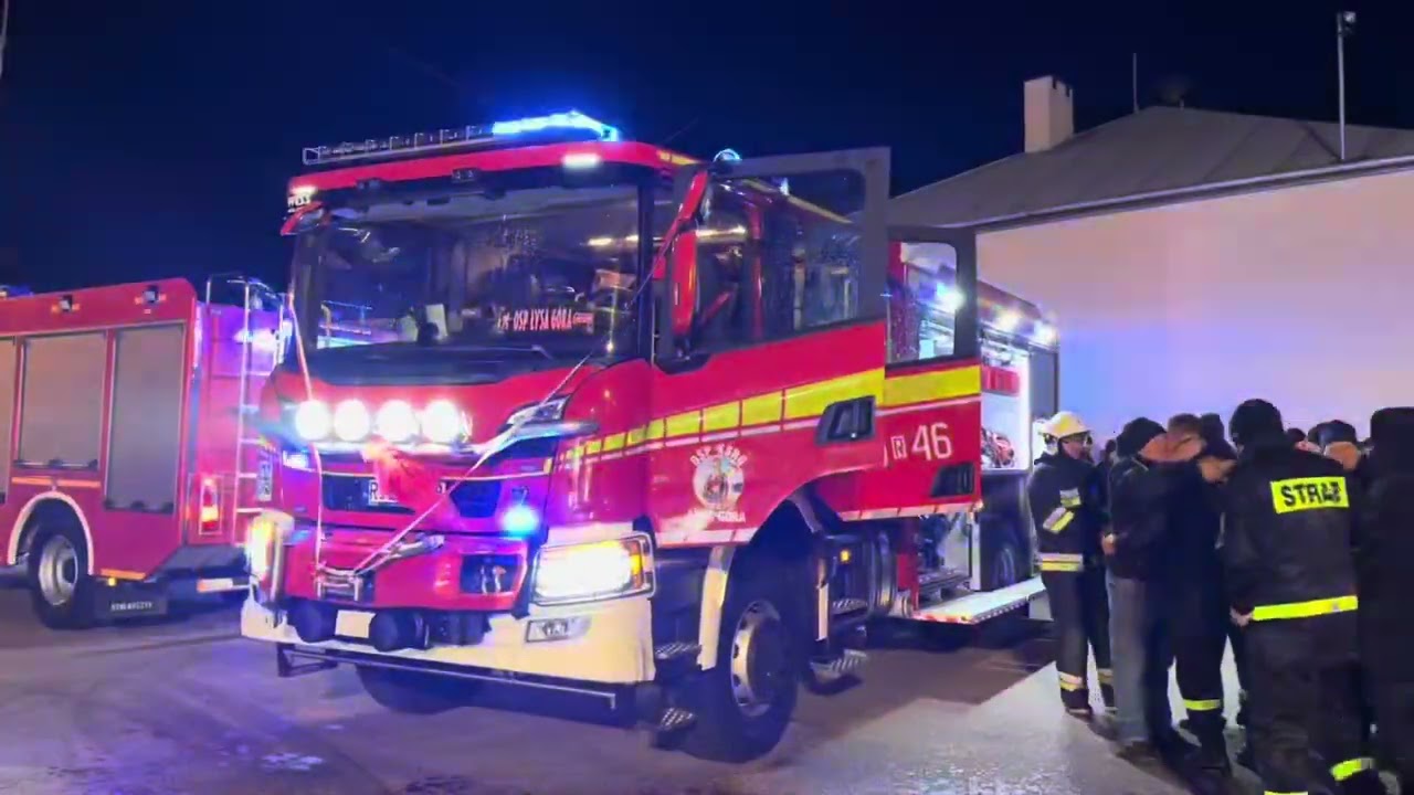 [GROVER+RUMBLER] POWITANIE / NOWA SCANIA 449[R]46 GBA OD WISS - OSP KSRG ŁYSA GÓRA - ALARMOWO