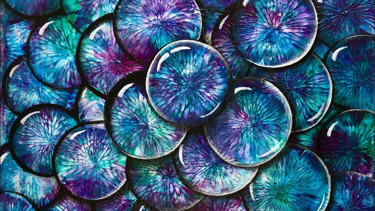 #071 3D Balloon Acrylic pour with bubbles