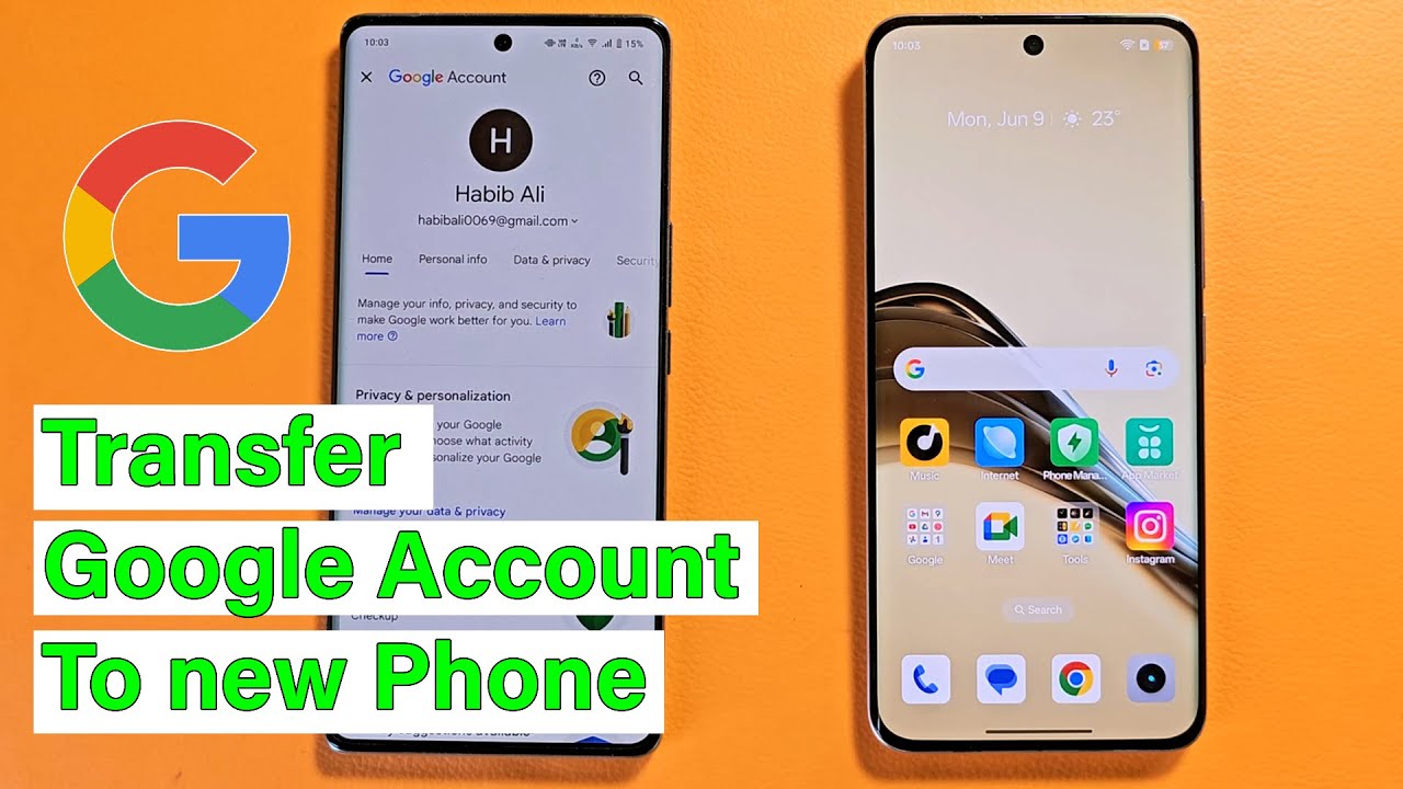 How to transfer one google account to another phone