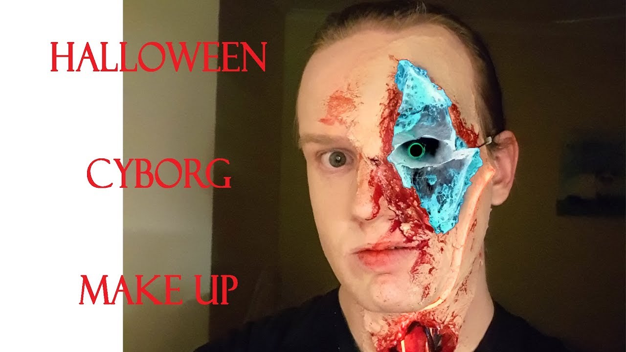 Halloween Cyborg Makeup With Working LED Lights! (Live Stream How To Speed Edit)