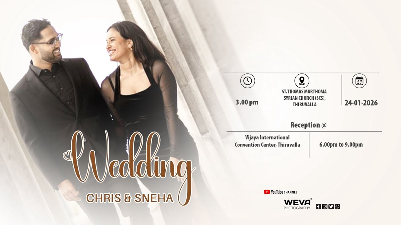 WEDDING CEREMONY ||  CHRIS  &  SNEHA || 24.01.2026 || LIVE STREAMING ||