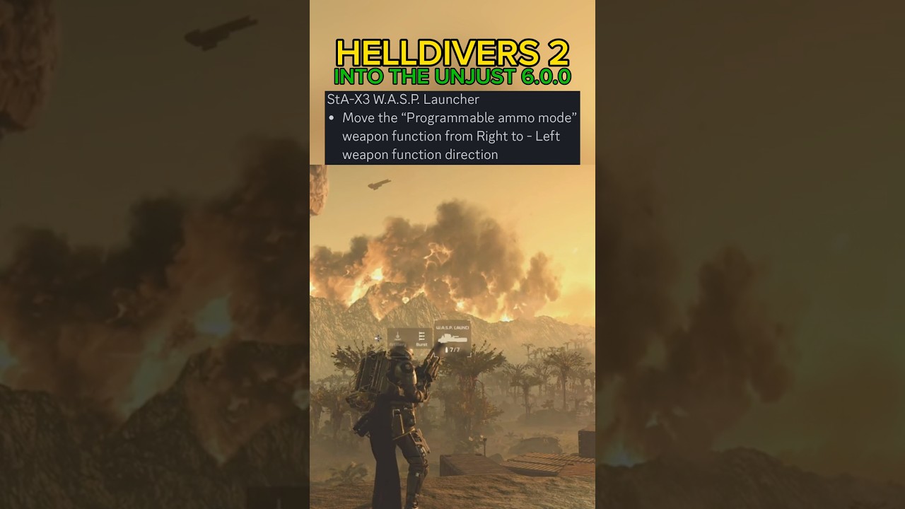 StA-X3 W.A.S.P. Launcher CHANGE After Patch Update 6.0.0 - Helldivers 2