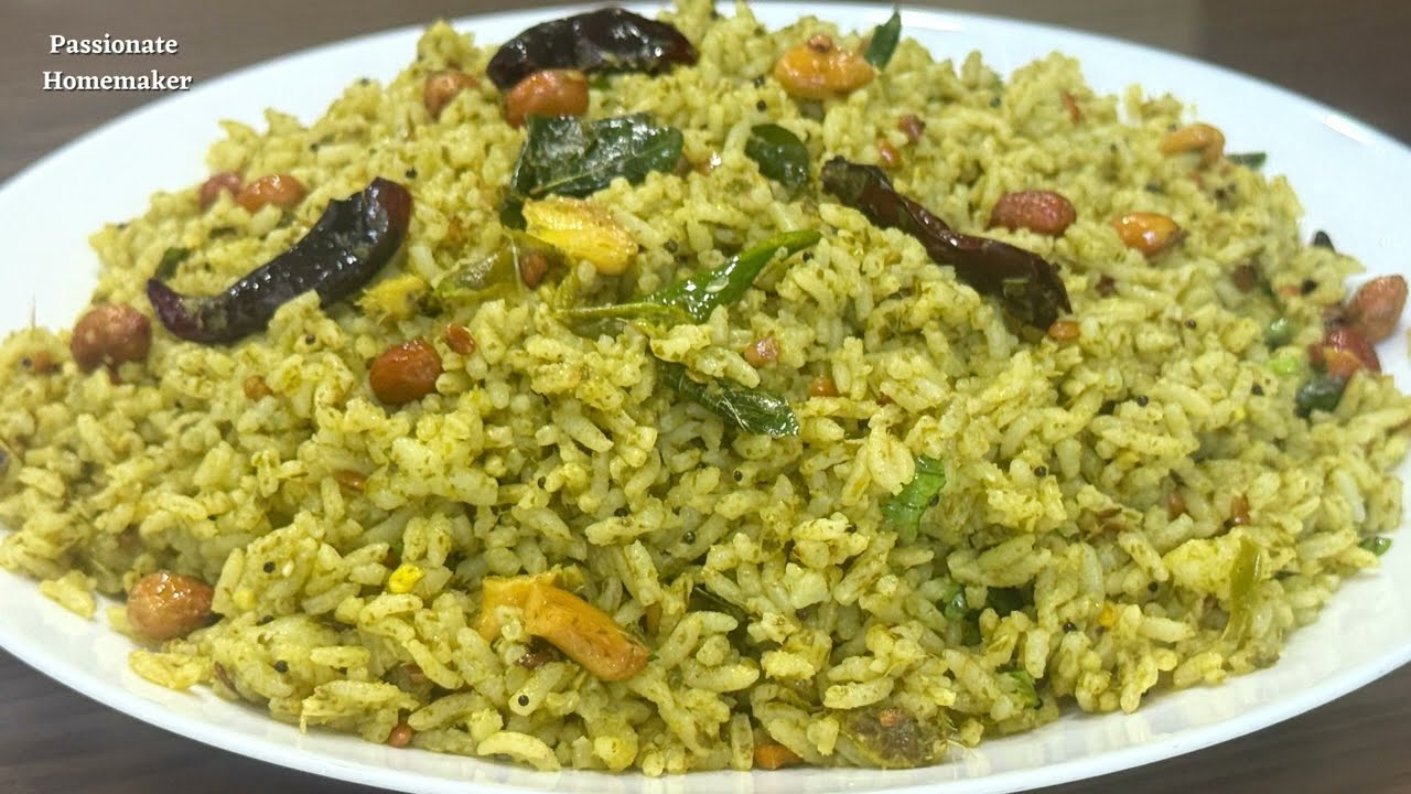 Simple & Tasty Mint Rice Recipe - Pudina Rice - Easy & Healthy Lunch Box Recipe