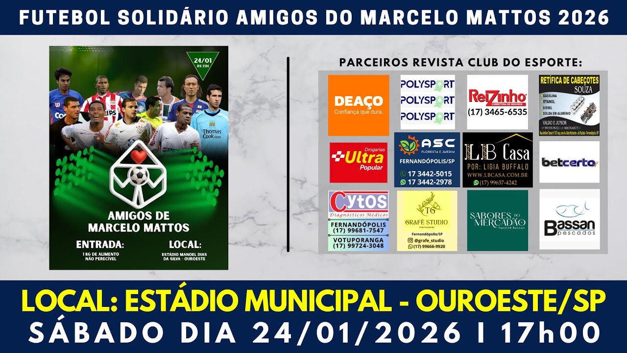 FUTEBOL SOLID&Aacute;RIO AMIGOS DO MARCELO MATTOS I OUROESTE/SP I 2026