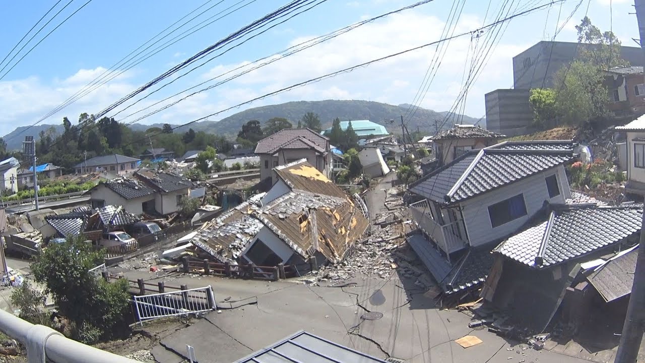 熊本地震の時の益城町の状況です