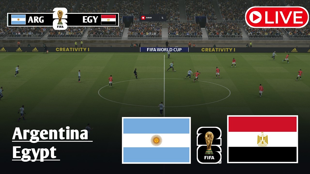 LIVE: Argentina vs Egypt | World Cup 2026 Simulation | Video Game Simulation