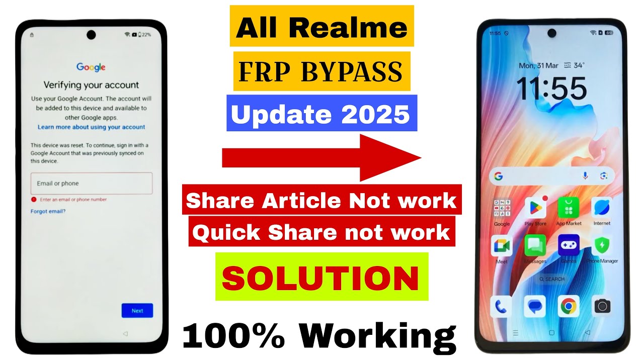 All Realme Frp Bypass ‼️ WITHOUT PC ‼️ New Trick 2025 ‼️ Google Account Unlock