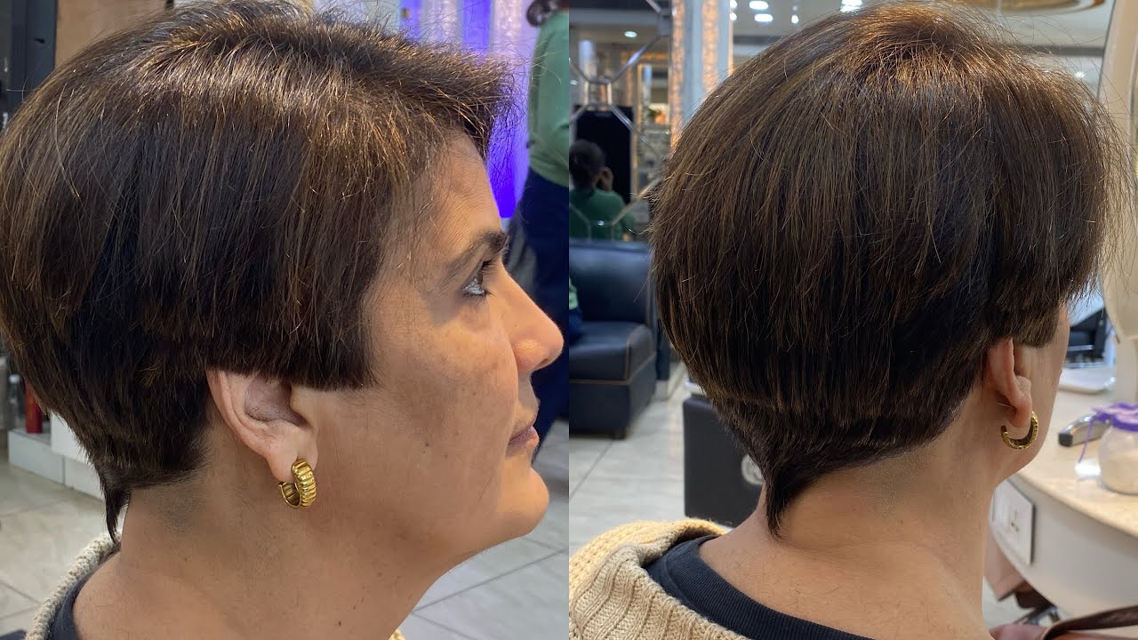 How to short Haircut with   V   shape at The Back