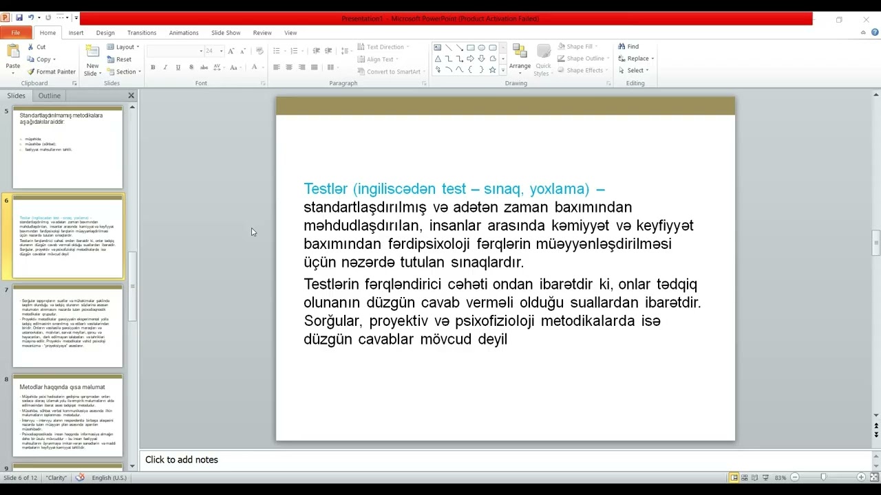 Müsahibə mərhələsi: Mövzu 2. Məktəb psixoloqunun fəaliyyətində Psixodiaqnostika