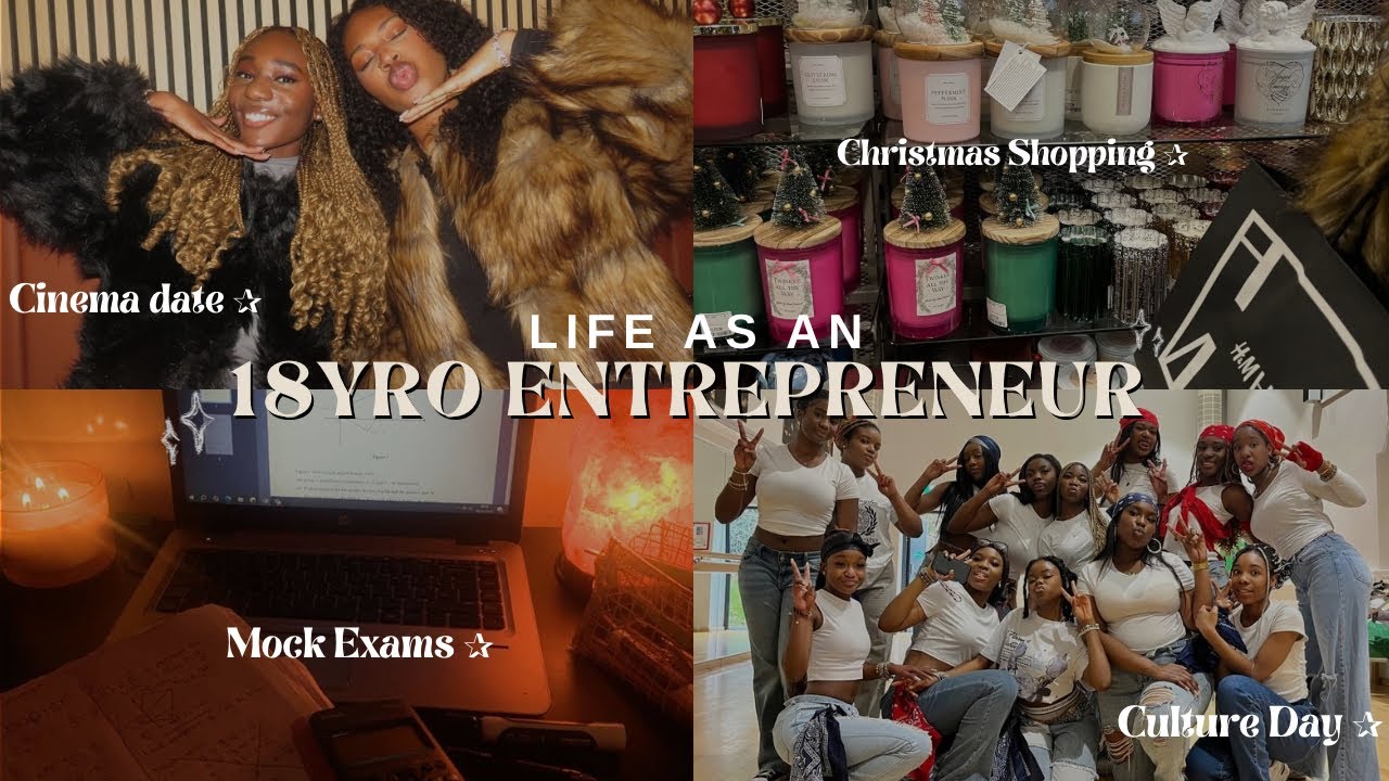LIFE AS AN 18YRO ENTREPRENEUR | yr13 mock exams, cinema date, culture day, xmas shopping & more! 🩶