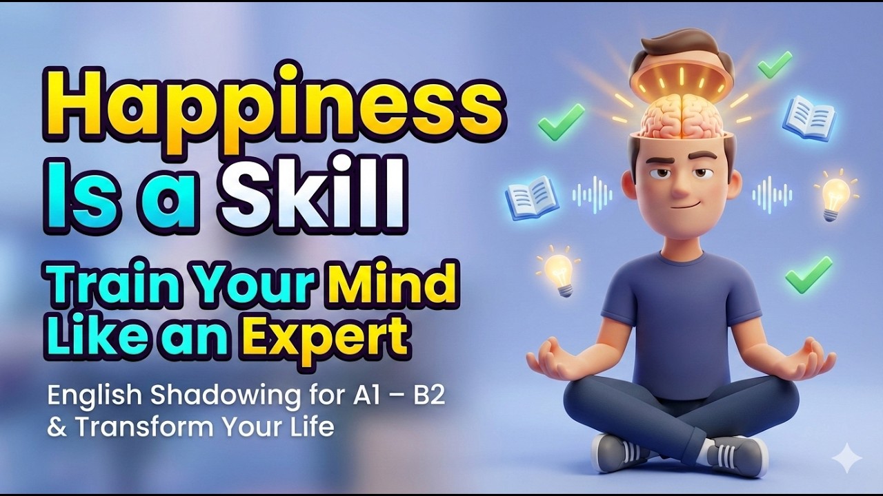 Happiness Is a Skill Train Your Mind Like an Expert || English Shadowing for A1 – B2
