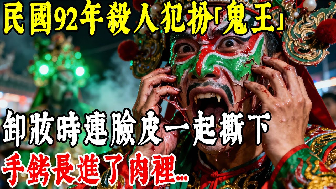 民國92年殺人犯混入陣頭扮「鬼王」，卸妝時連臉皮一起撕下，手銬長進了肉裡...#情感#民間故事#真實故事#中老年生活 #台灣