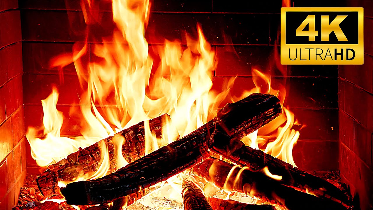 Relaxing Crackling Fire Sounds for Cozy Nights🔥Fireplace 4K for Sleep, Relax, Study | Cozy Ambience