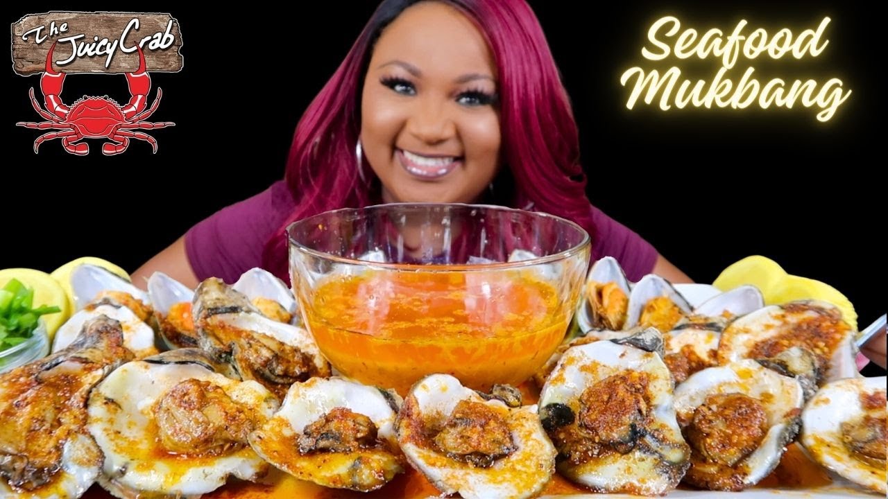JUICY CRAB SEAFOOD BOIL MUKBANG ,  GREEN LIP MUSSELS + OYSTERS