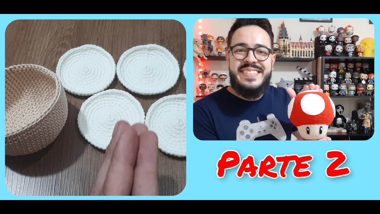 Super Mushroom Cogumelo Mario (Parte 2) Amigurumi Super Mario #tiagoamigurumi #croche #amigurumi