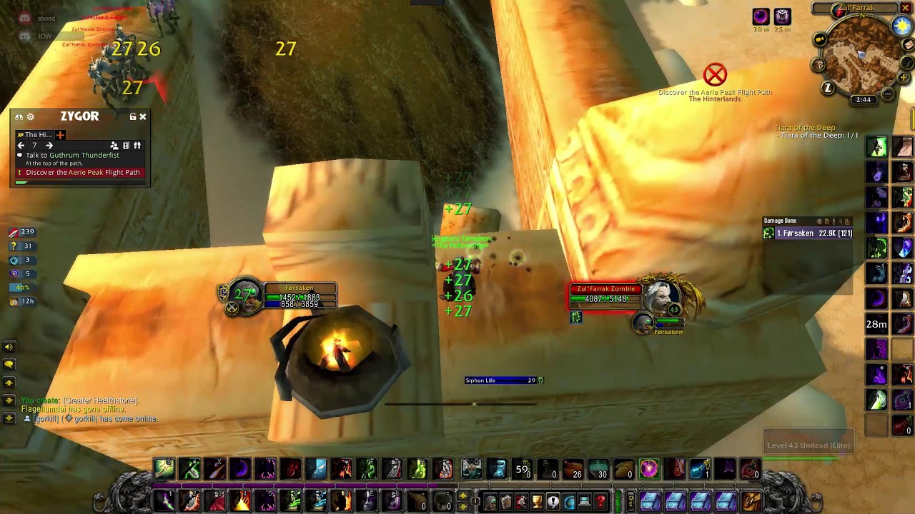 Warlock Solo Farming Zul'Farrak WoW Classic