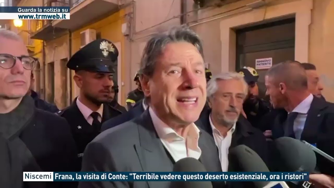 Niscemi - Frana, la visita di Conte: 