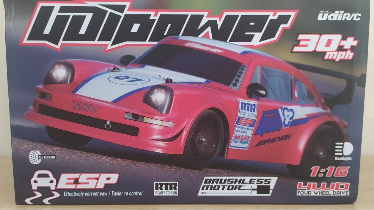 Udirc 1607 Pro Brushless Porshe 911 Unboxing and First Home Run