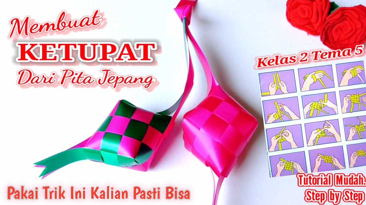 Cara Membuat Ketupat Dari Pita Yang Sangat Mudah / Trik mudah membuat ketupat
