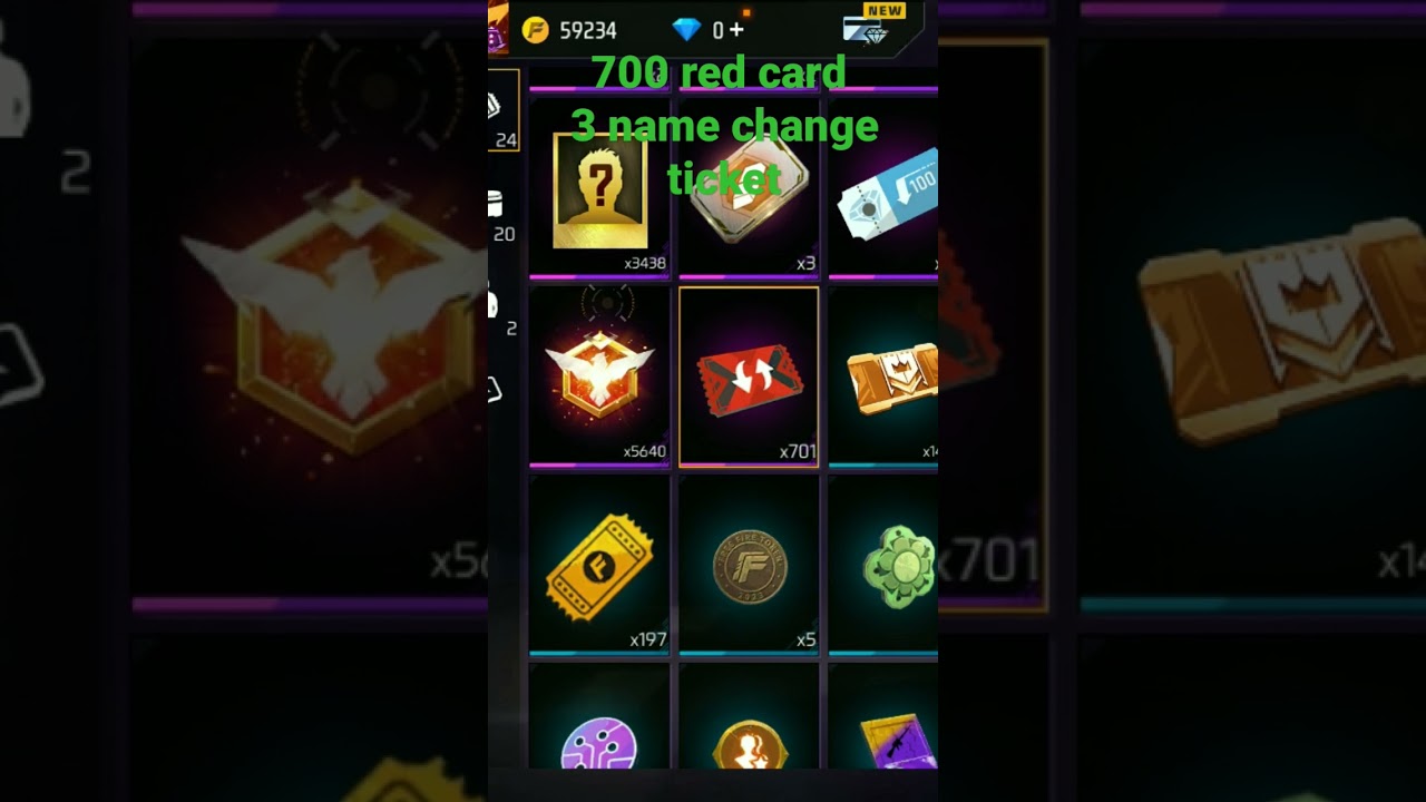 omg 700 red card &diams;️ free fire 3 name change tickets video 📷