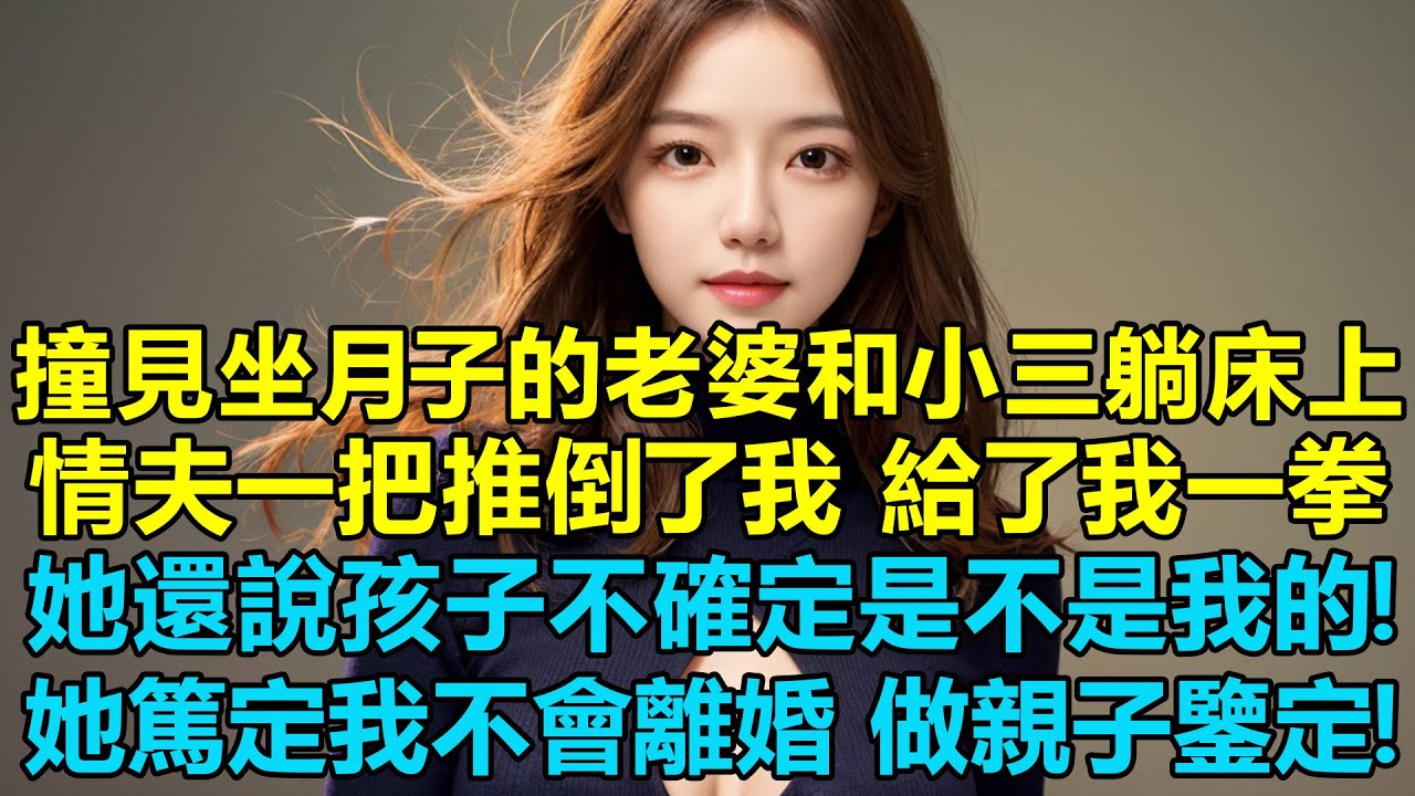 撞見坐月子的老婆和小三躺床上，情夫一把推倒了我，給了我一拳！她還說孩子不確定是不是我的！她篤定我不會離婚，我立刻做親子鑒定！