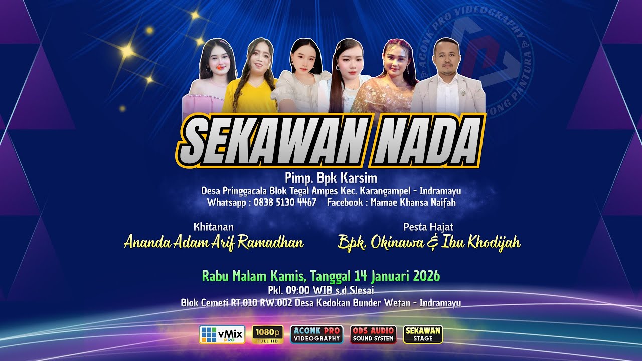Live Malam Sekawan Nada | Adam Arif Ramadhan | Cemeti, Kedokan Bunder | 14 Jan 2026