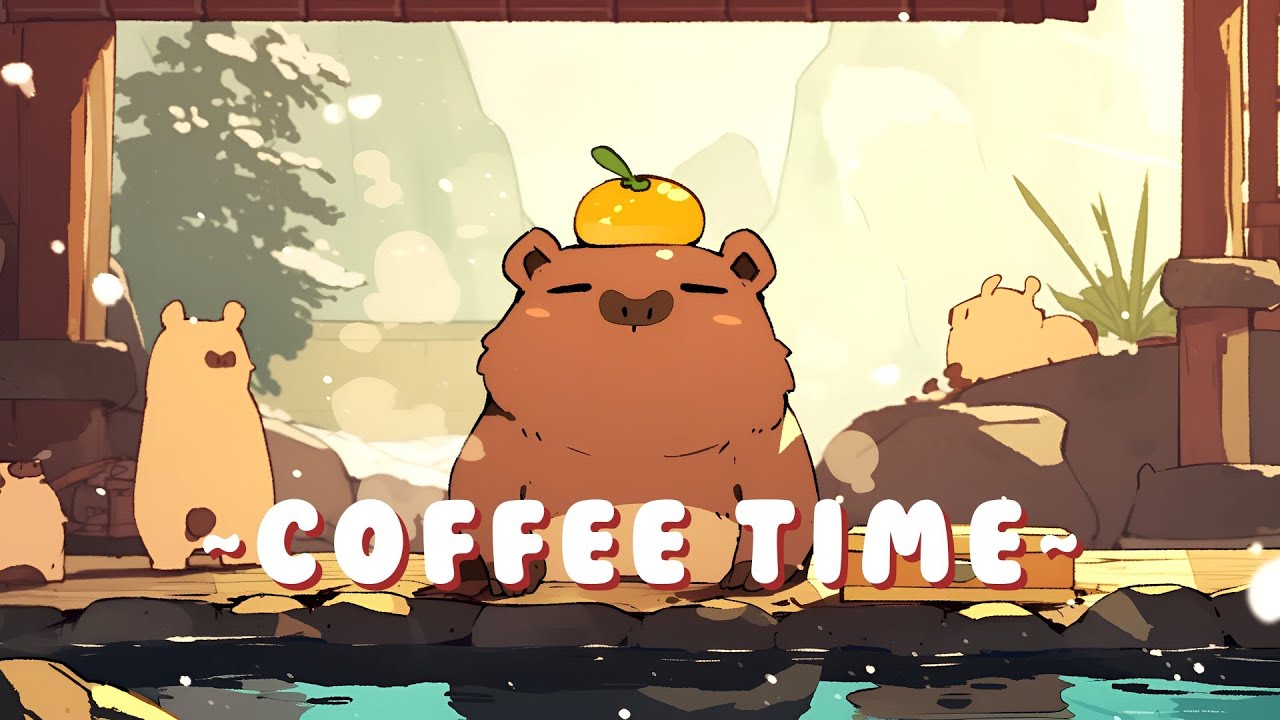 24/7 Capybara Lofi Beats - Ambient Study Beats Mix ~ Tranquil Mood ~ 📚 🎵
