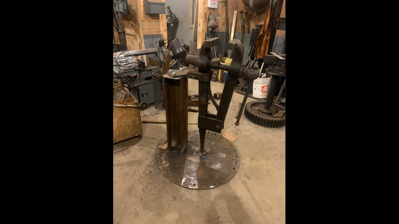 Vise stand made from scrap steel
