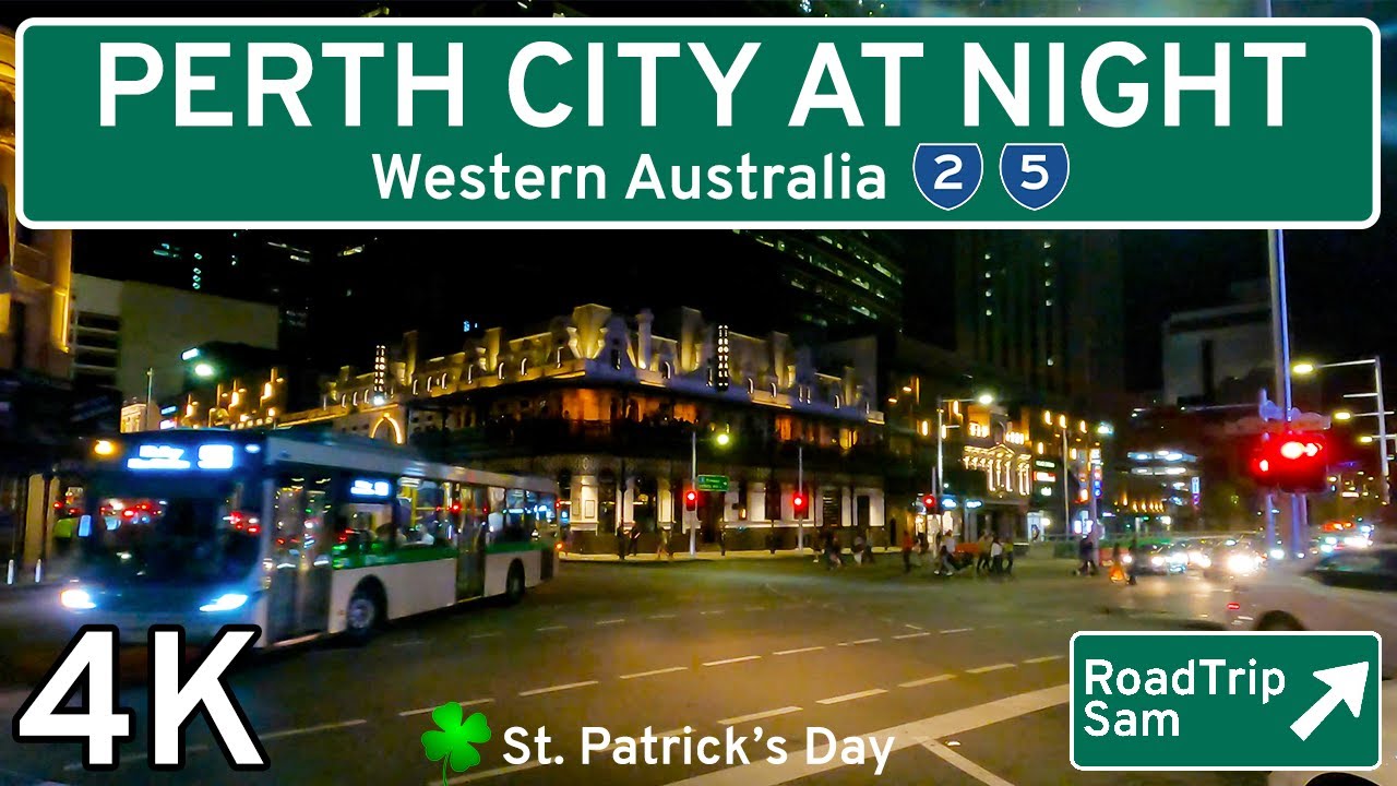 Perth City Night Tour - Western Australia - 🇦🇺 4K / Raw Audio / POV