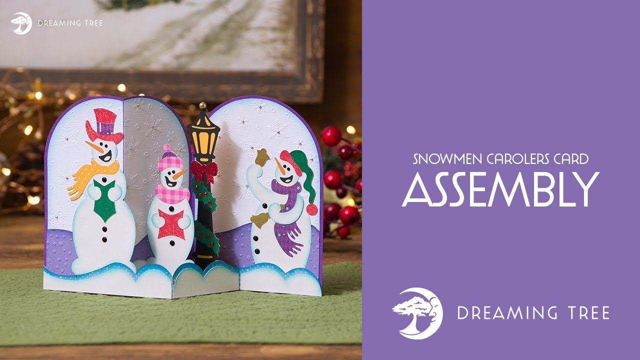 SVG File - Snowmen Carolers Card - Assembly Tutorial (For Cricut, Silhouette, and ScanNCut)