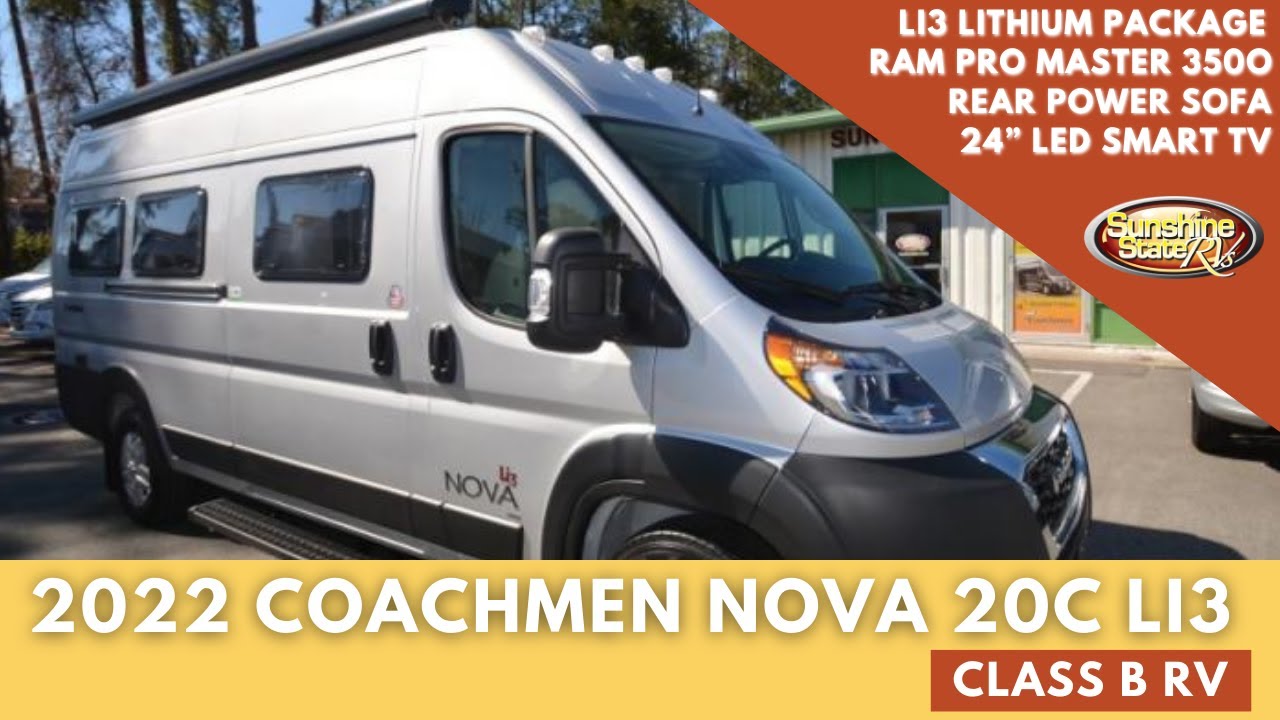 New 2022 Coachmen Nova 20C Class B RV Van with onboard Li3 Lithium Package | Ram Pro Master 3500