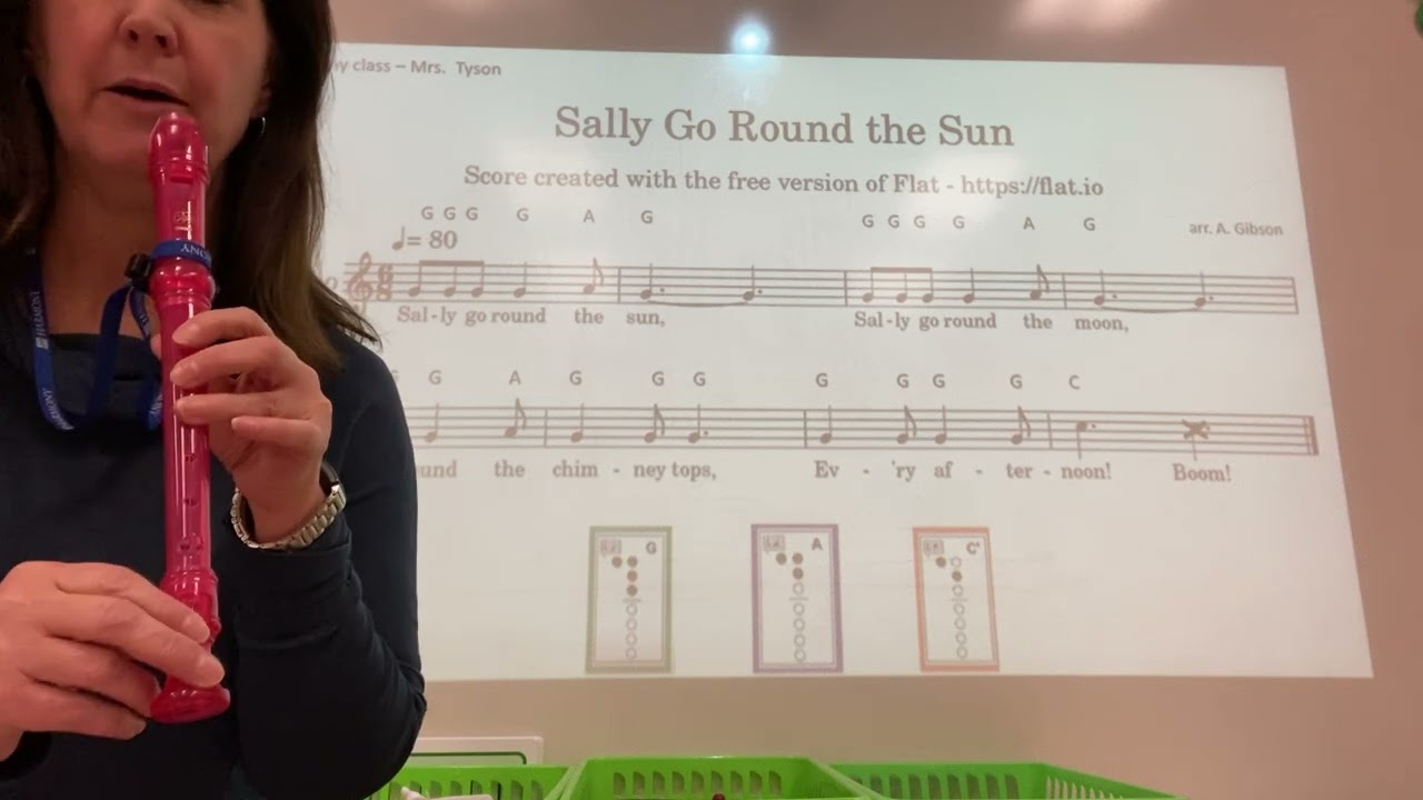 Sally Go Round the Sun recorder practice 