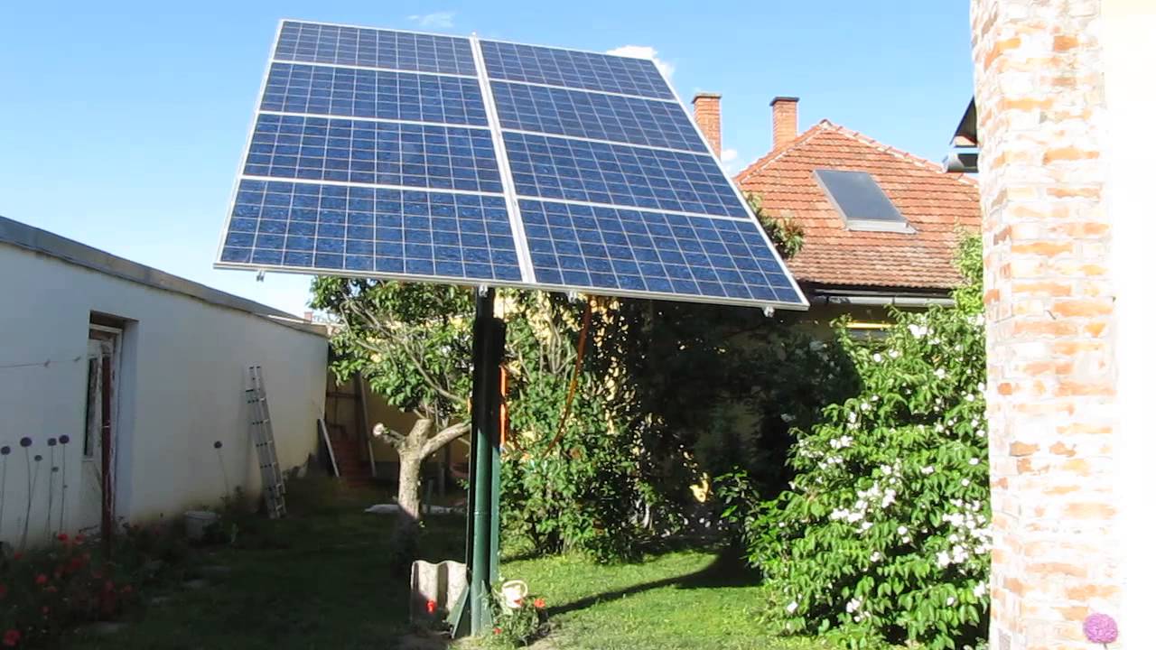 Napelem telepítve....Napelemes napkövető rendszerem 2kw-s /SOLAR TRACKING/