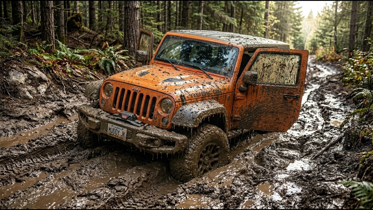 $1200 Jeep Wrangler Mud Rescue | 2017 Orange Jeep ASMR  Ultra HD Restoration & Detailing