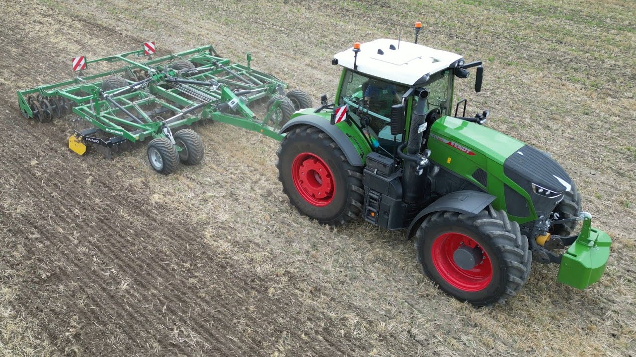 FENDT 942 mit KERNER HELIX HA 600 Kurzscheibenegge / 4K