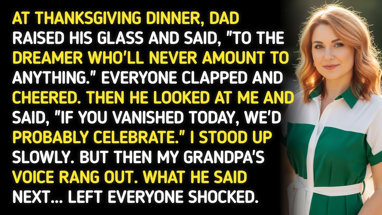 AT THANKSGIVING DINNER, DAD RAISED HIS GLASS AND SAID, 