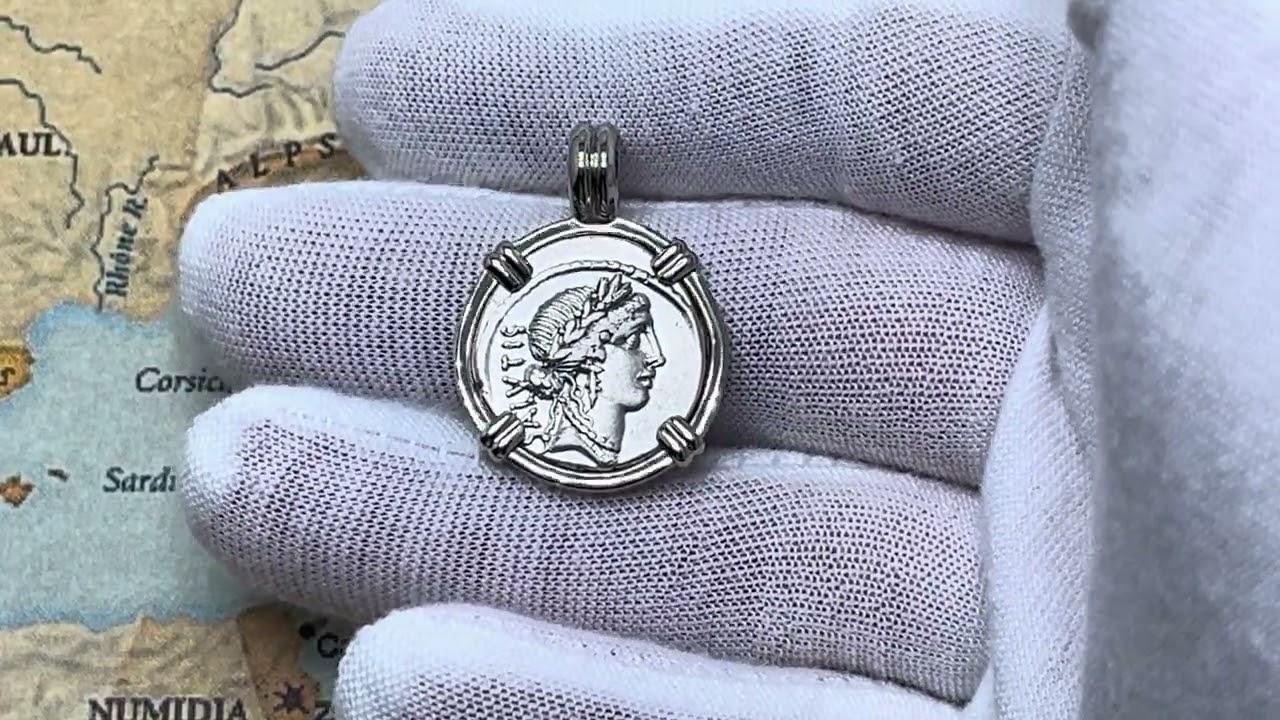Rare Salus Roman Goddess of Health Coin Pendant