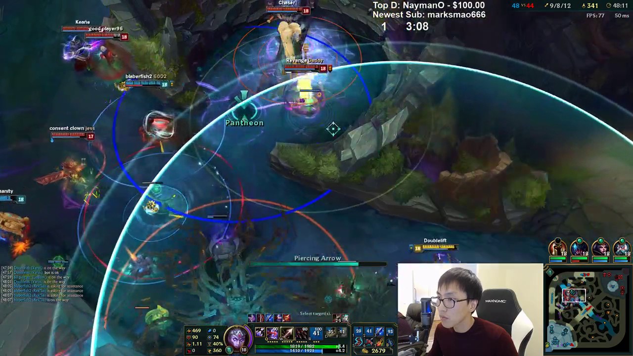 Doublelift gets killed 100-0 by a Zyra plant - League of Legends