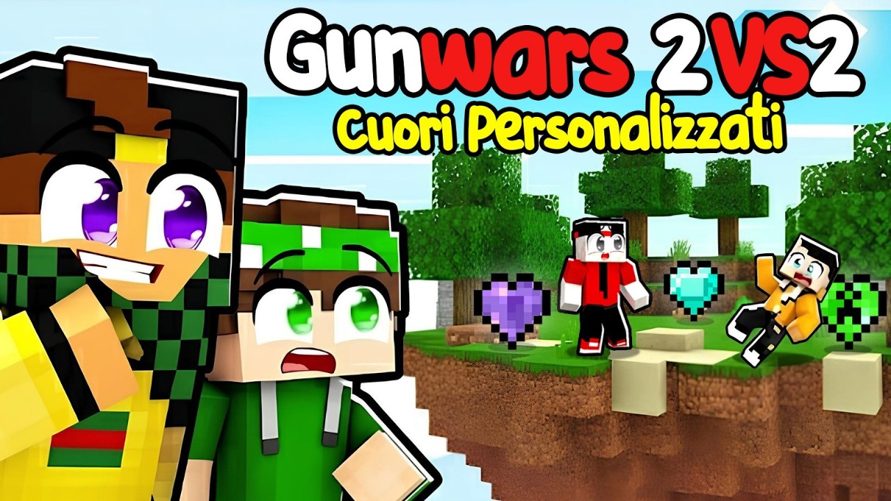 GUNWARS 2vs2 con i CUORI PERSONALIZZATI - MARCY NICO vs BADDI LOCO MINECRAFT ITA