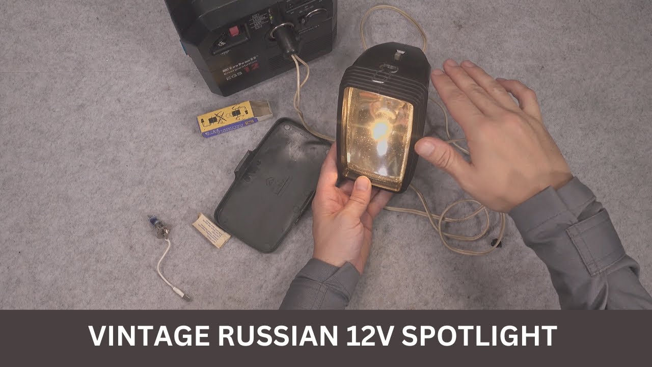 Vintage Soviet Russian car searchlight / spotlight  for cigarette lighter 12V 55W -  change H3 bulb