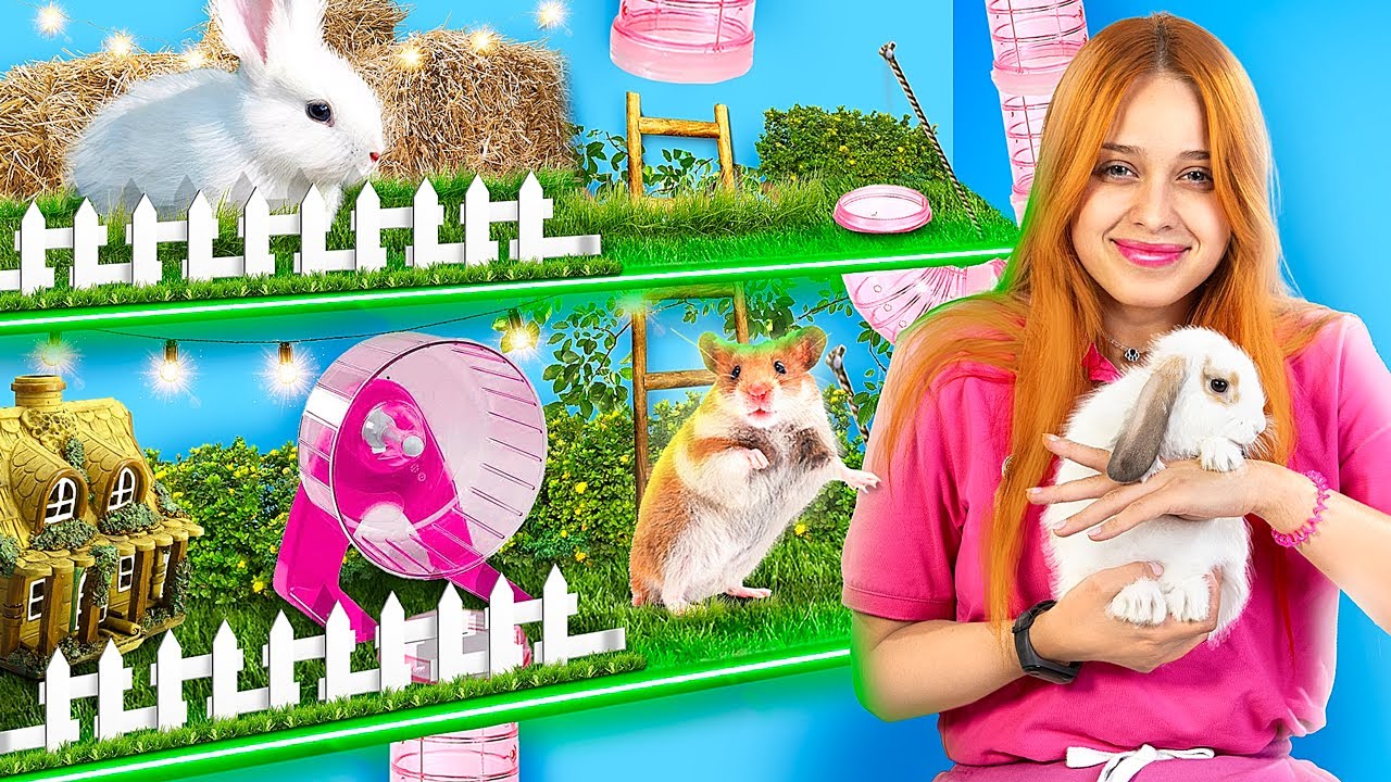 햄스터와 토끼를 위한 2층 집! 동물을 위한 비밀의 방